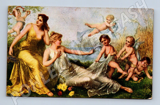 Pohlednice alegorie andílci F. Lefler (M6335)