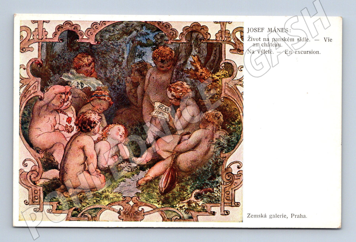 Pohlednice Josef Mánes Život na panském sídle (M6338)