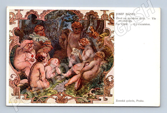 Pohlednice Josef Mánes Život na panském sídle (M6338)