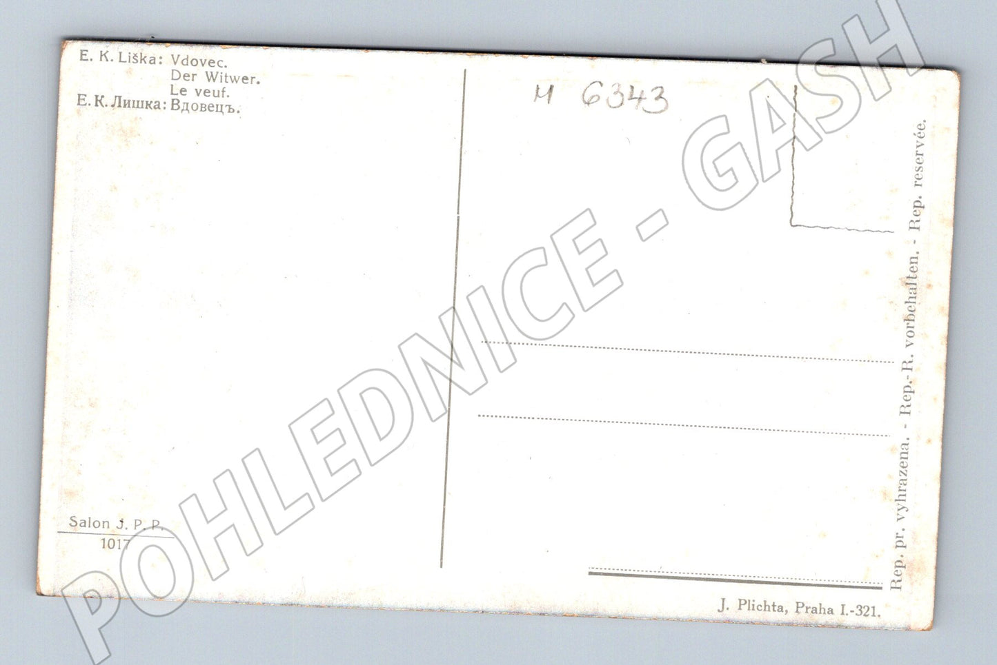 Pohlednice Liška Vdovec J. Plichta (M6343)