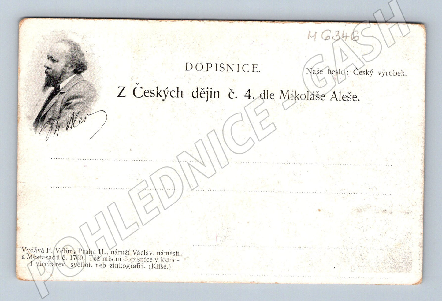 Pohlednice Z českých dějin Mikoláš Aleš (M6346)