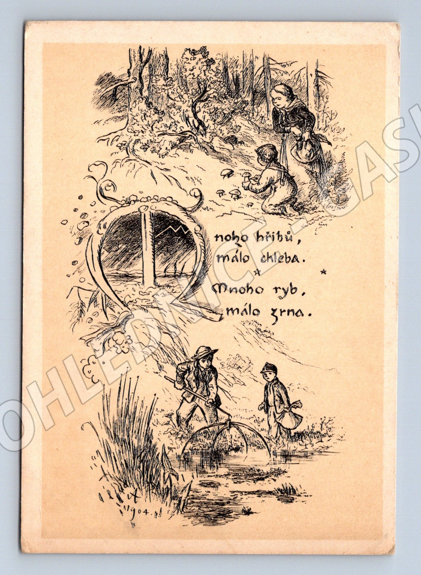 Pohlednice Mikoláš Aleš kresba Orbis (M6349)