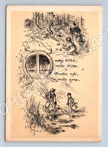 Pohlednice Mikoláš Aleš kresba Orbis (M6349)