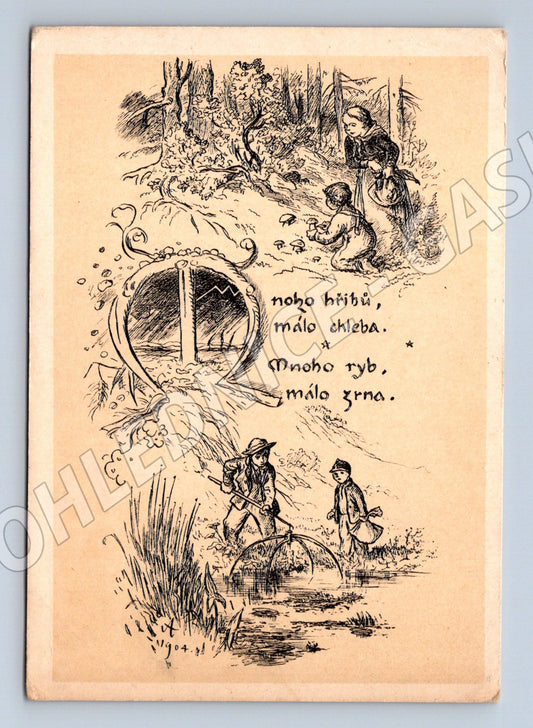 Pohlednice Mikoláš Aleš kresba Orbis (M6349)