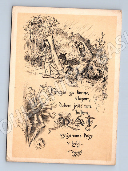 Pohlednice Aleš ilustrace verš Orbis (M6352)