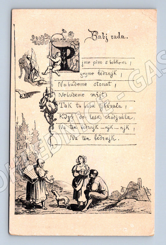 Pohlednice Josef Mánes Babí rada ilustrace (M6361)