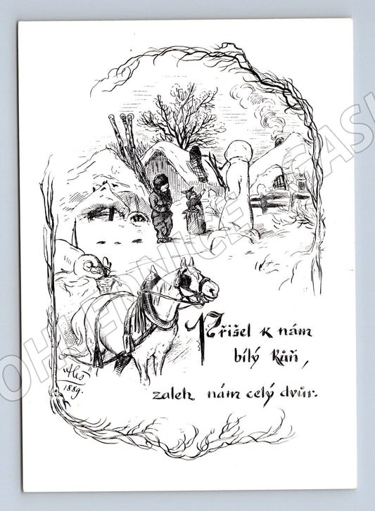 Pohlednice Mikoláš Aleš kůň Severografie (M6365)