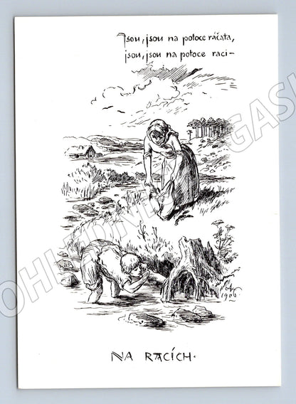 Pohlednice Mikoláš Aleš Na racích (M6366)