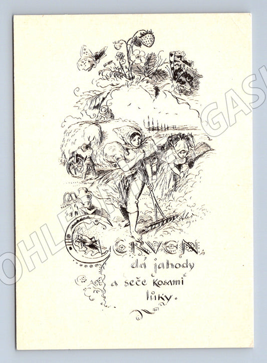 Pohlednice M. Aleš sekač na louce Severografia (M6368)