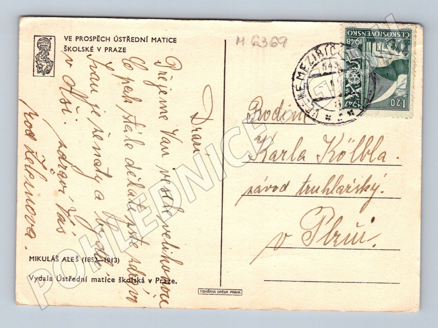 Pohlednice Mikoláš Aleš 1897 Matice školská (M6369)