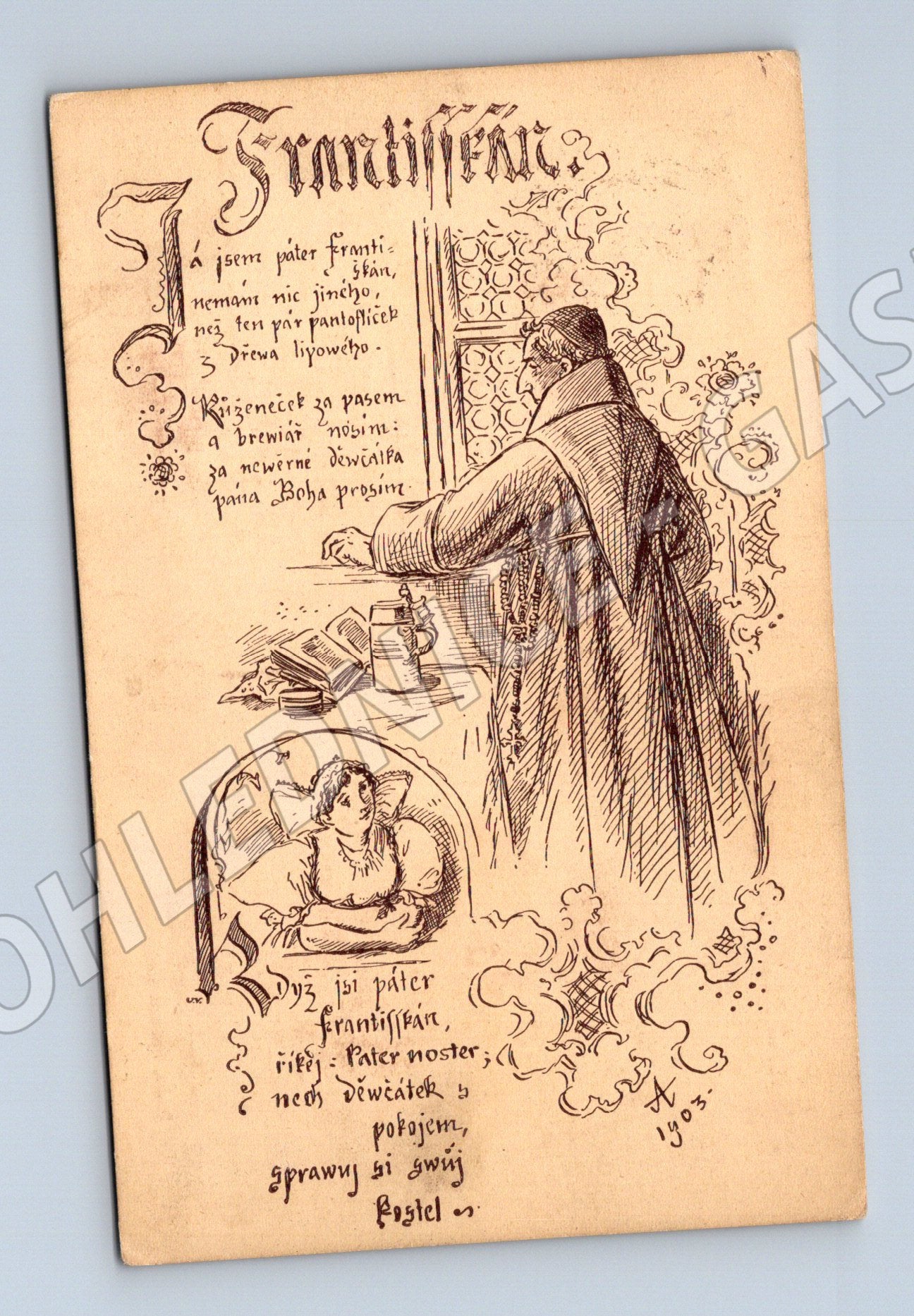 Pohlednice Mikoláš Aleš Národní písně Minerva (M6370)