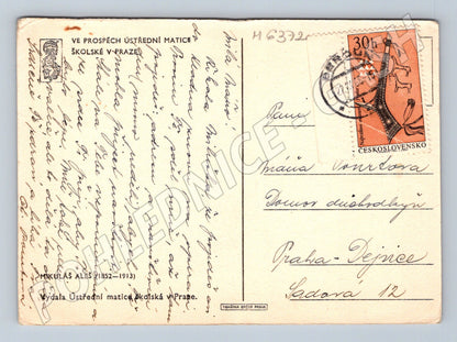 Postcard Mikoláš Aleš rural motif small format (M6372)