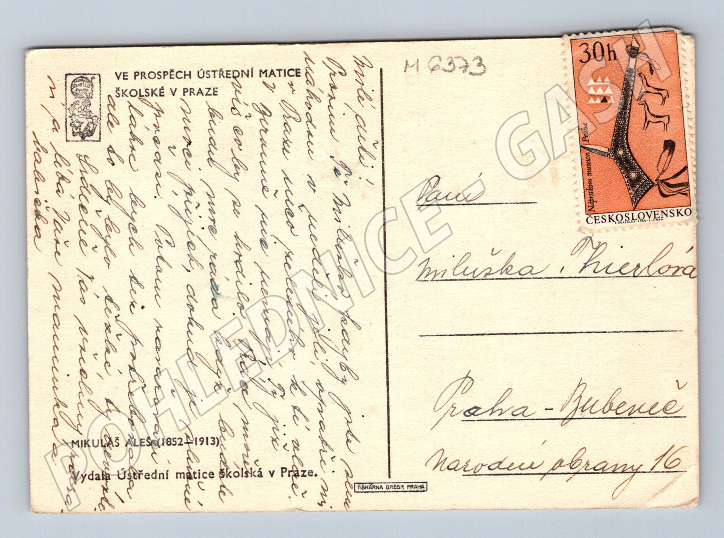 Pohlednice Mikoláš Aleš venkovský motiv ČSR (M6373)