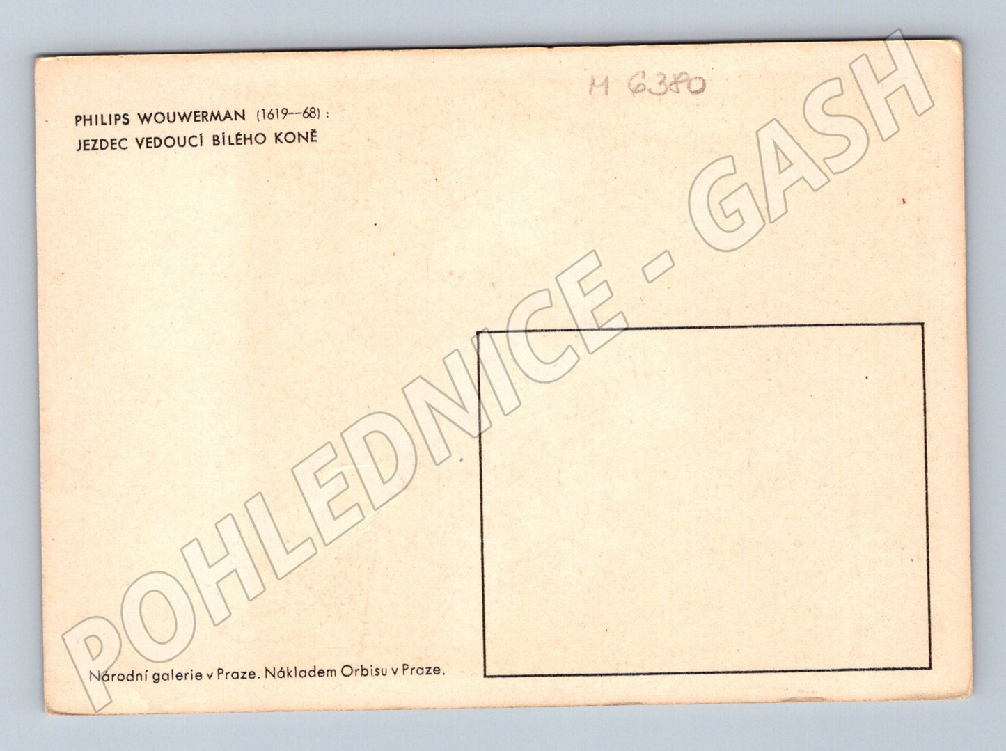 Pohlednice Wouwerman jezdec bílý kůň Orbis (M6380)