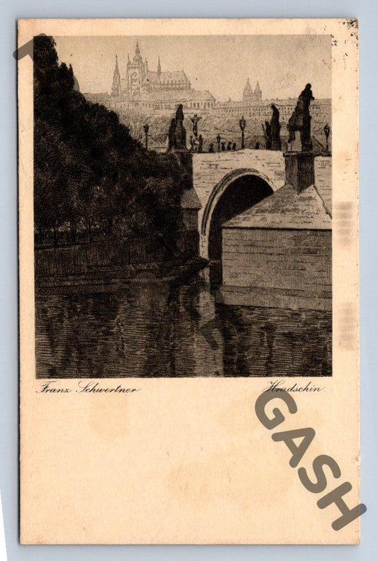 Pohlednice Karlův most Praha stará pohlednice ČR do 1950 (M639)
