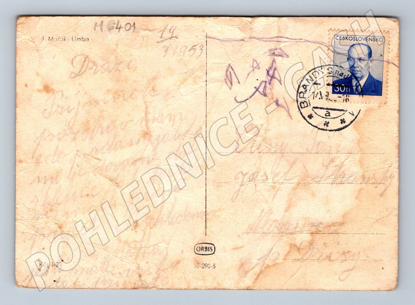 Pohlednice J. Mařák Limba Orbis (M6401)