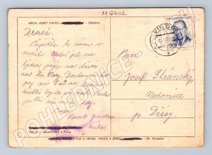 Pohlednice kresba české krajiny malý formát (M6402)