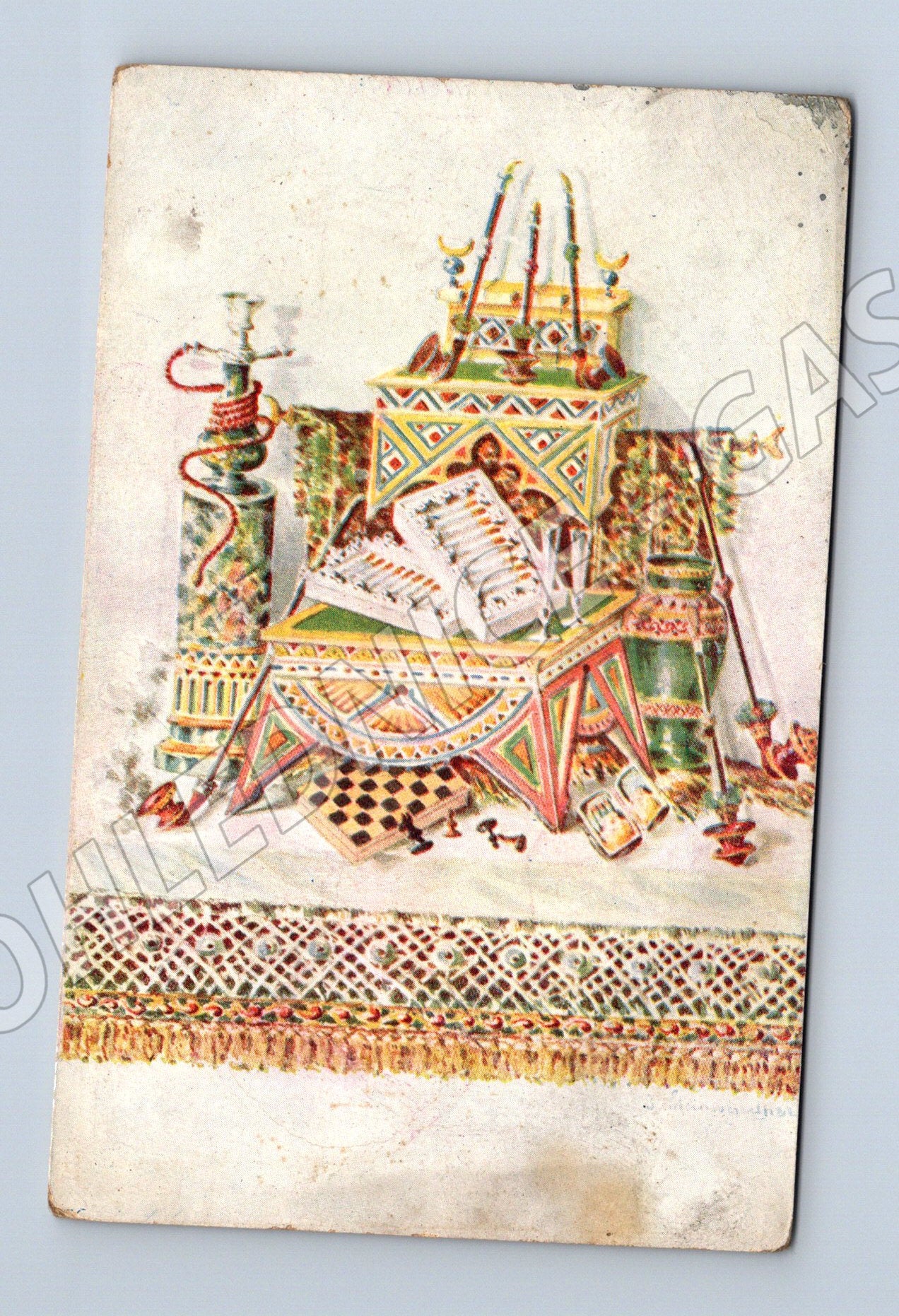 Pohlednice etnografie dekorace Printed in Austria (M6403)