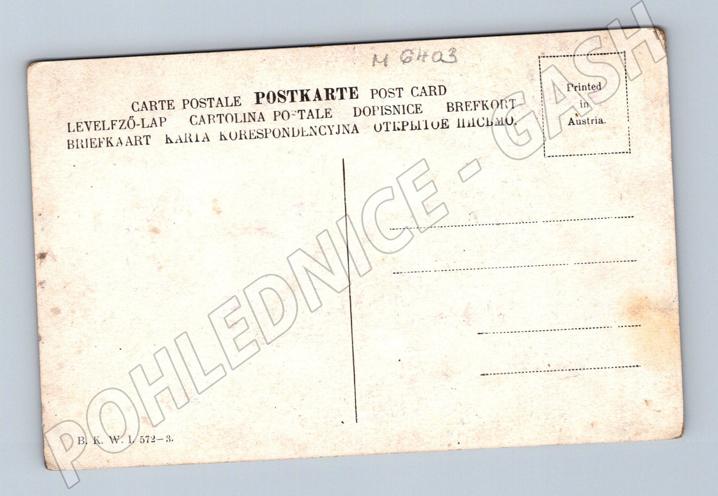 Pohlednice etnografie dekorace Printed in Austria (M6403)