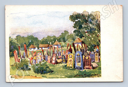 Pohlednice Volyň 1917 židovský hřbitov (M6408)