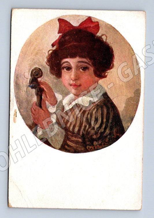 Pohlednice portrét dívky s houslemi (M6416)