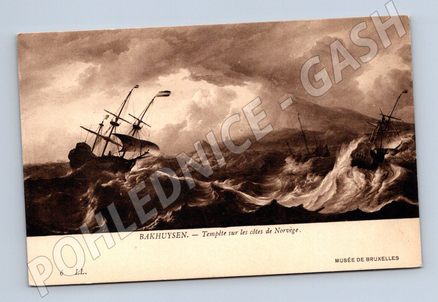 Pohlednice Bouře na norském pobřeží loď (M6421)