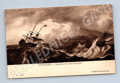 Pohlednice Bouře na norském pobřeží loď (M6421)