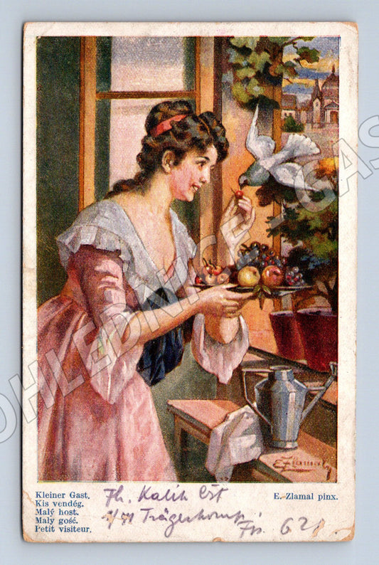 Pohlednice E. Zámal romantický motiv 1910 (M6422)