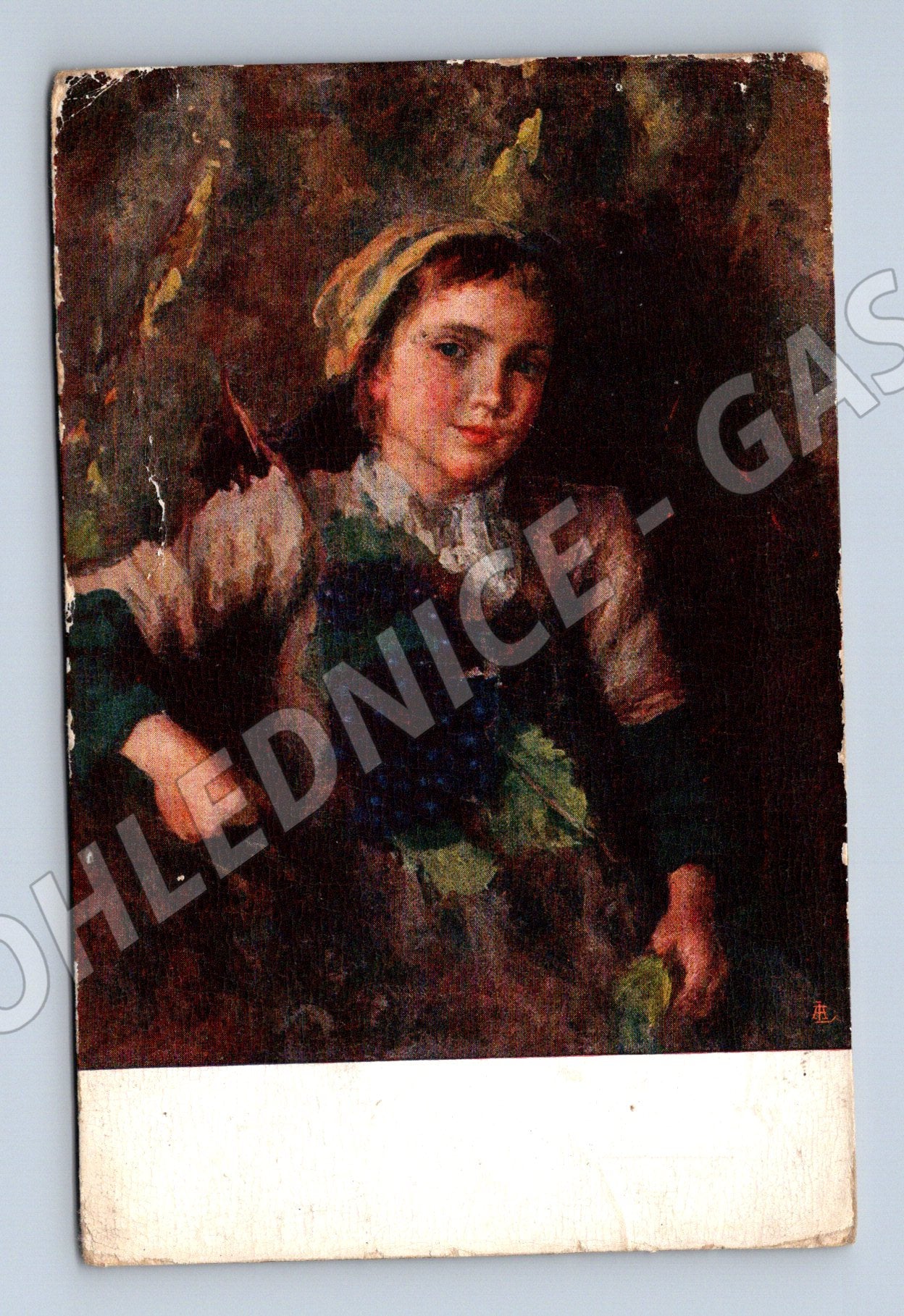 Pohlednice Rinaldo Agazzi dívka s hrozny (M6423)