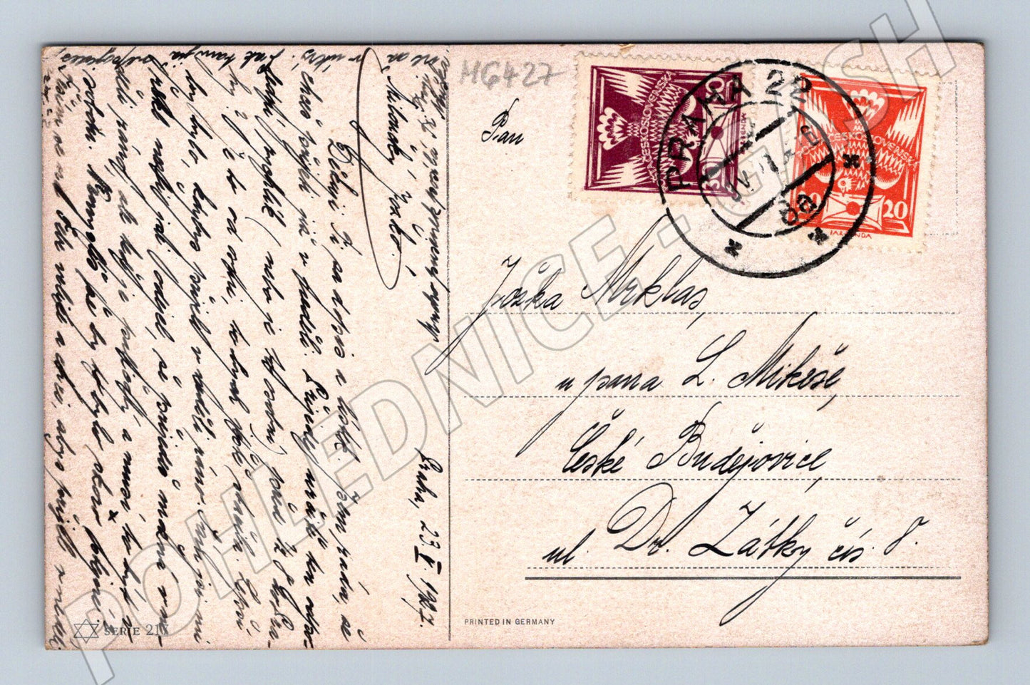 Pohlednice noční krajina u jezera malba (M6427)