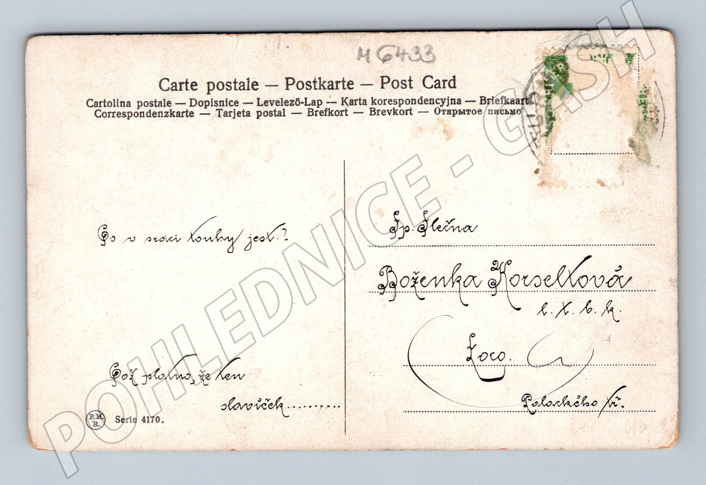 Pohlednice jezero v lese malý formát (M6433)