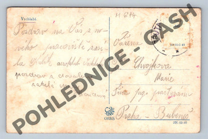 Pohlednice Vrchlabí s historickými automobily ČSR 1949 (M644)
