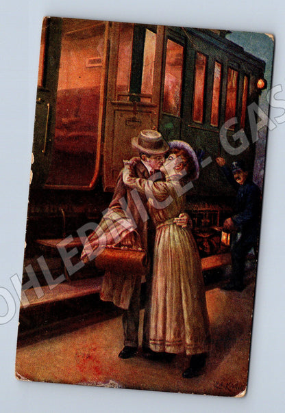 Pohlednice rozloučení na nádraží železnice (M6441)