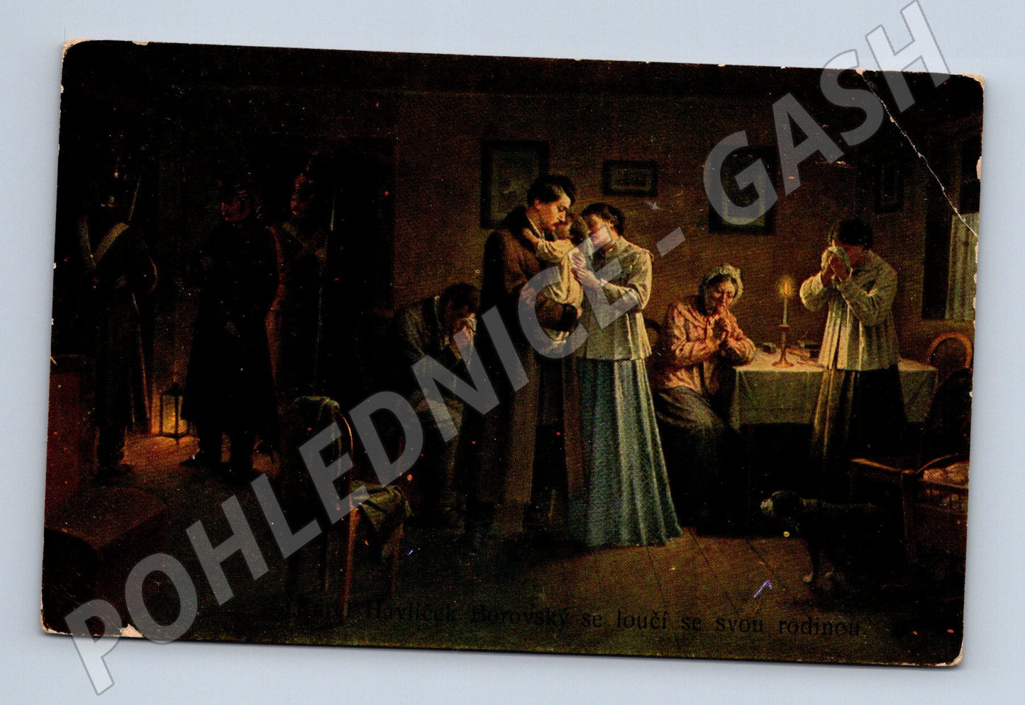 Pohlednice Havlíček se loučí s rodinou 1942 (M6442)