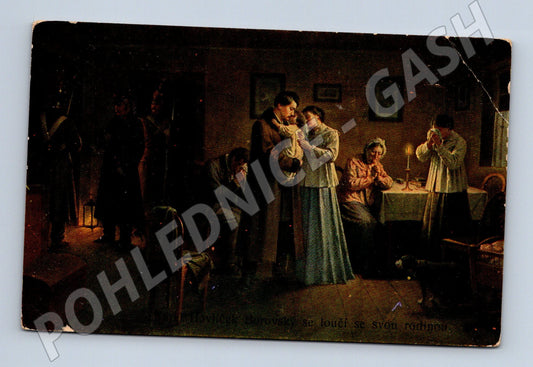 Pohlednice Havlíček se loučí s rodinou 1942 (M6442)