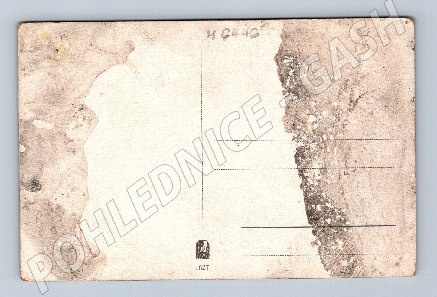 Pohlednice motiv hradu v krajině opotřebená (M6446)