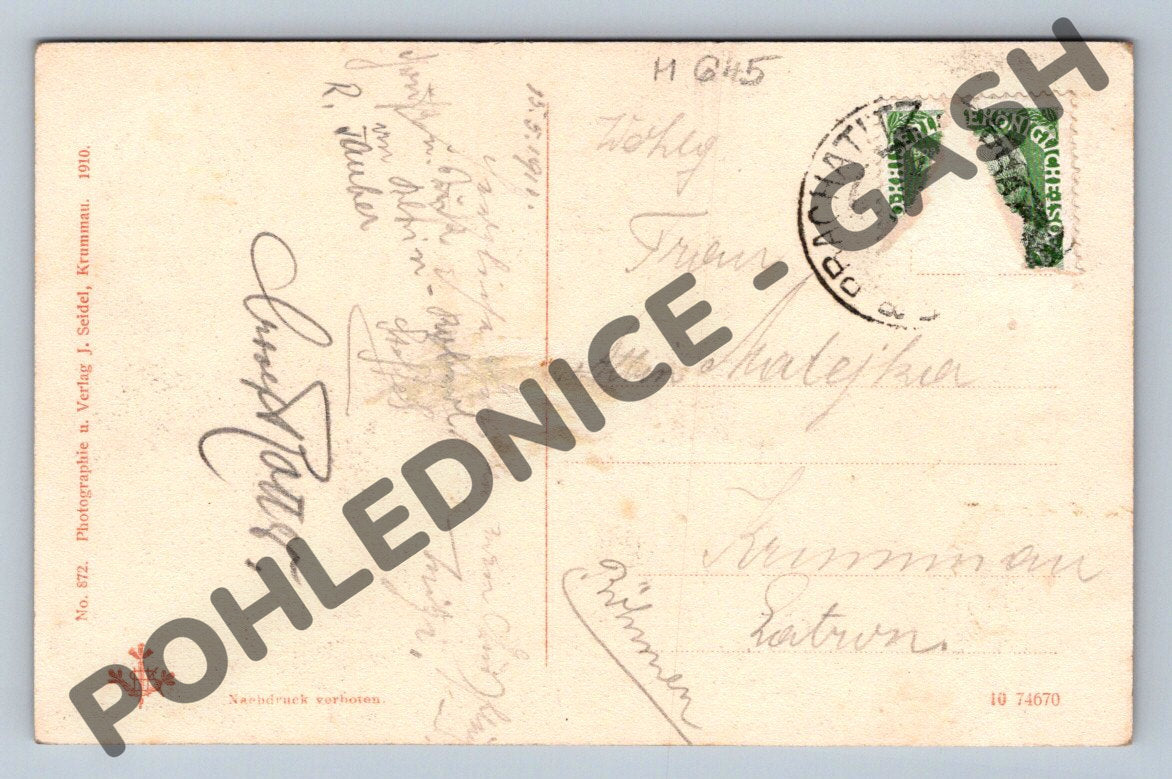 Pohlednice Šumava Böhmerwald Urwaldpartie am Kuban 1910 (M645)