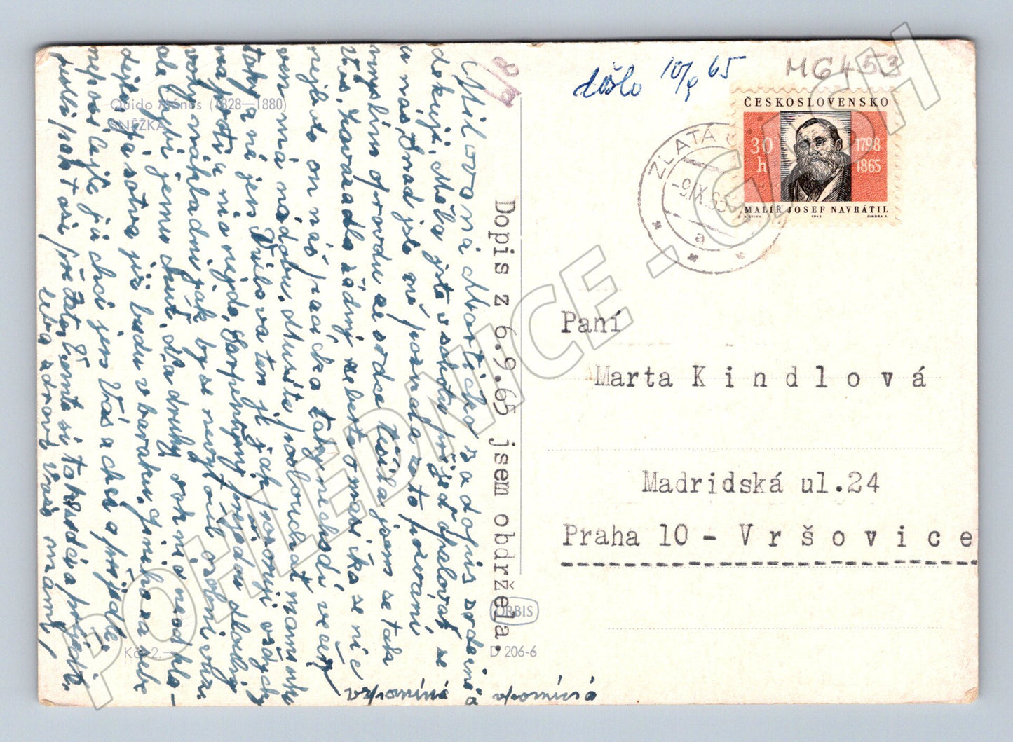 Pohlednice slovenský venkov 1965 (M6453)