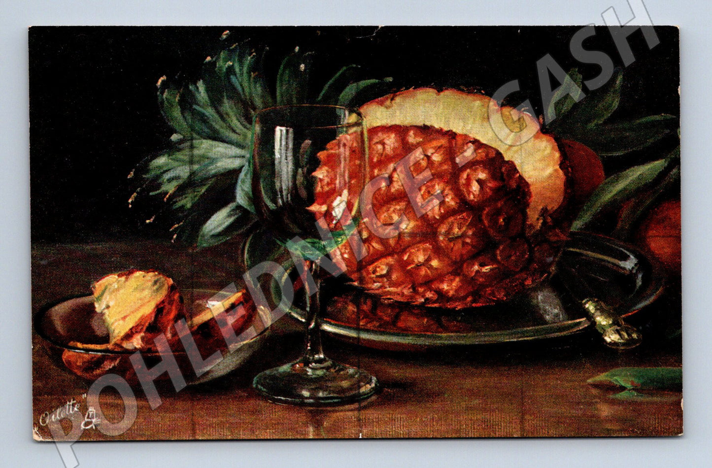 Pohlednice zátiší ananas ovoce Oilette Tuck (M6454)