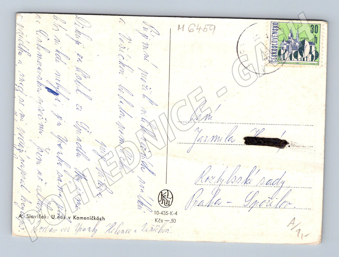 Pohlednice Slavíček U nás v Kameničkách (M6459)