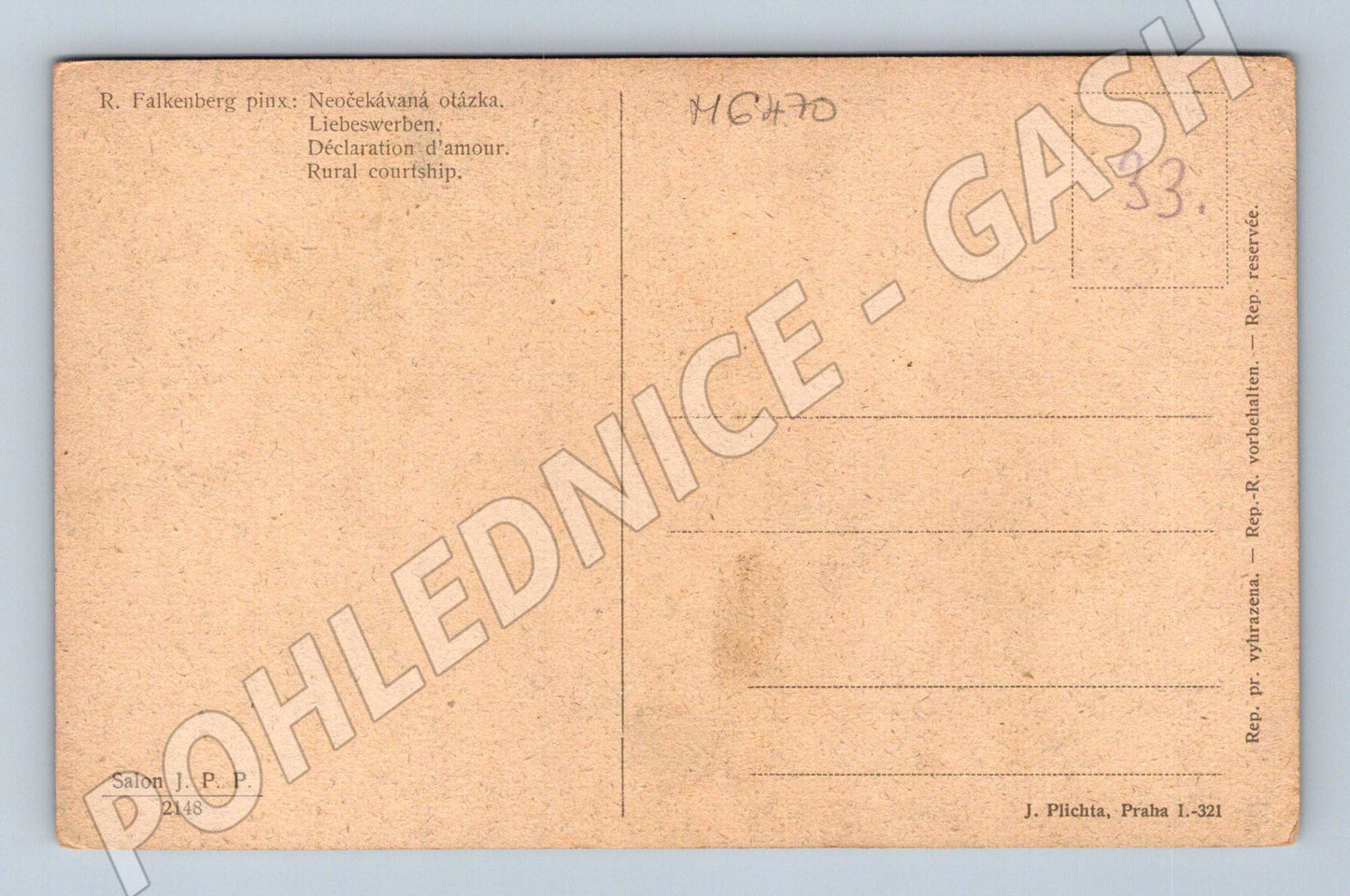 Pohlednice etnografie venkovské dvoření Falkenberg (M6470)