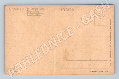 Pohlednice etnografie venkovské dvoření Falkenberg (M6470)