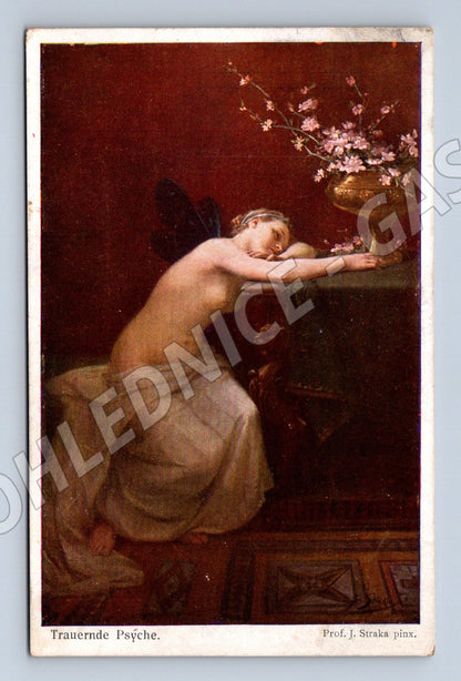 Pohlednice Trauernde Psyche J. Straka (M6477)