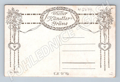 Pohlednice Trauernde Psyche J. Straka (M6477)