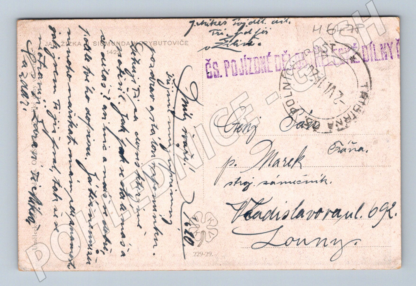 Pohlednice Jan Žižka pojízdné dělostřelecké dílny (M6478)