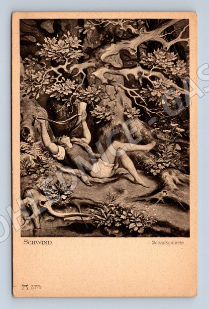 Pohlednice Schwind Horn blower Mnichov (M6489)