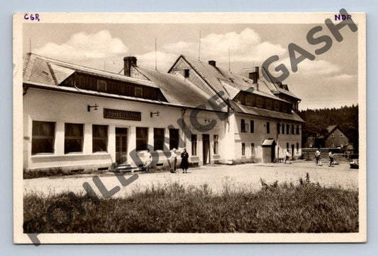 Pohlednice Hotel Hranice Moldava Krušné hory ČSR 1953 (M649)