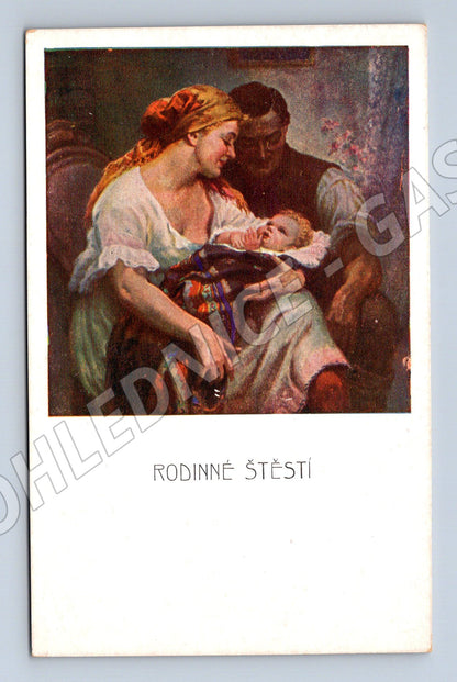 Pohlednice Rodinné štěstí Fiala malířství (M6497)