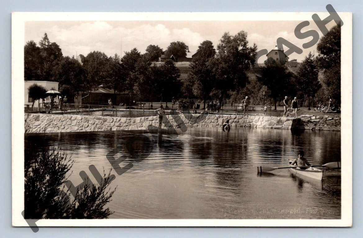 Pohlednice Nýrsko Šumava koupaliště historická čb ČSR (M650)