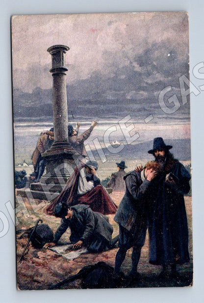 Pohlednice Exulanti po Bílé hoře Komenský (M6510)